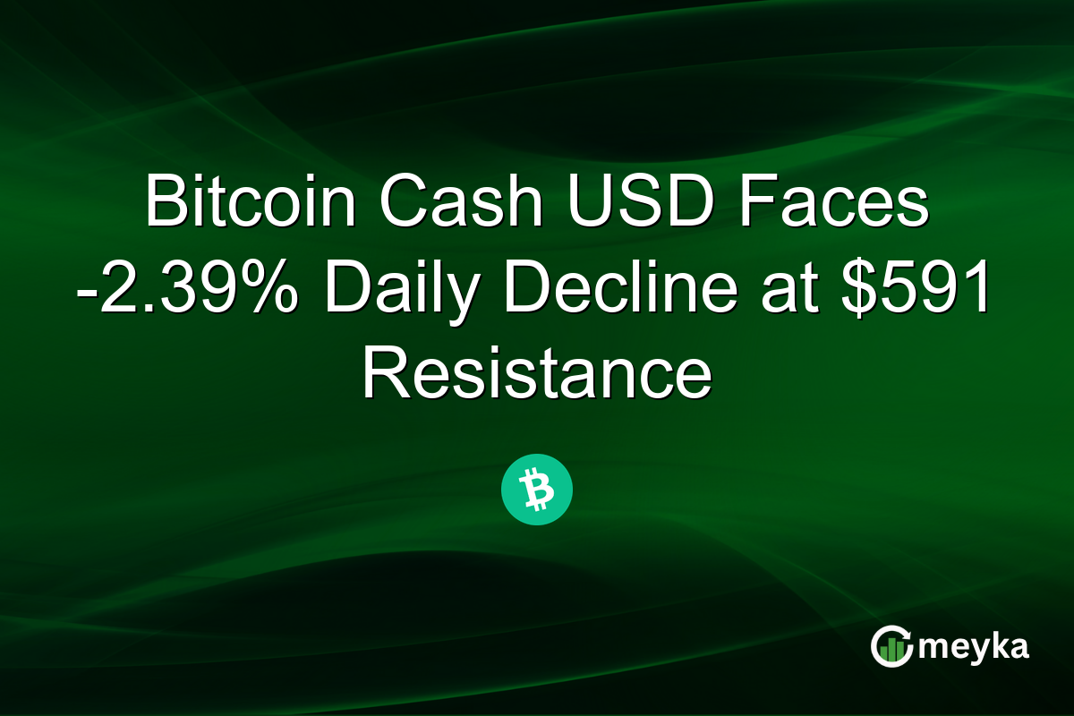Bitcoin Cash USD Faces -2.39% Daily Decline at $591 Resistance