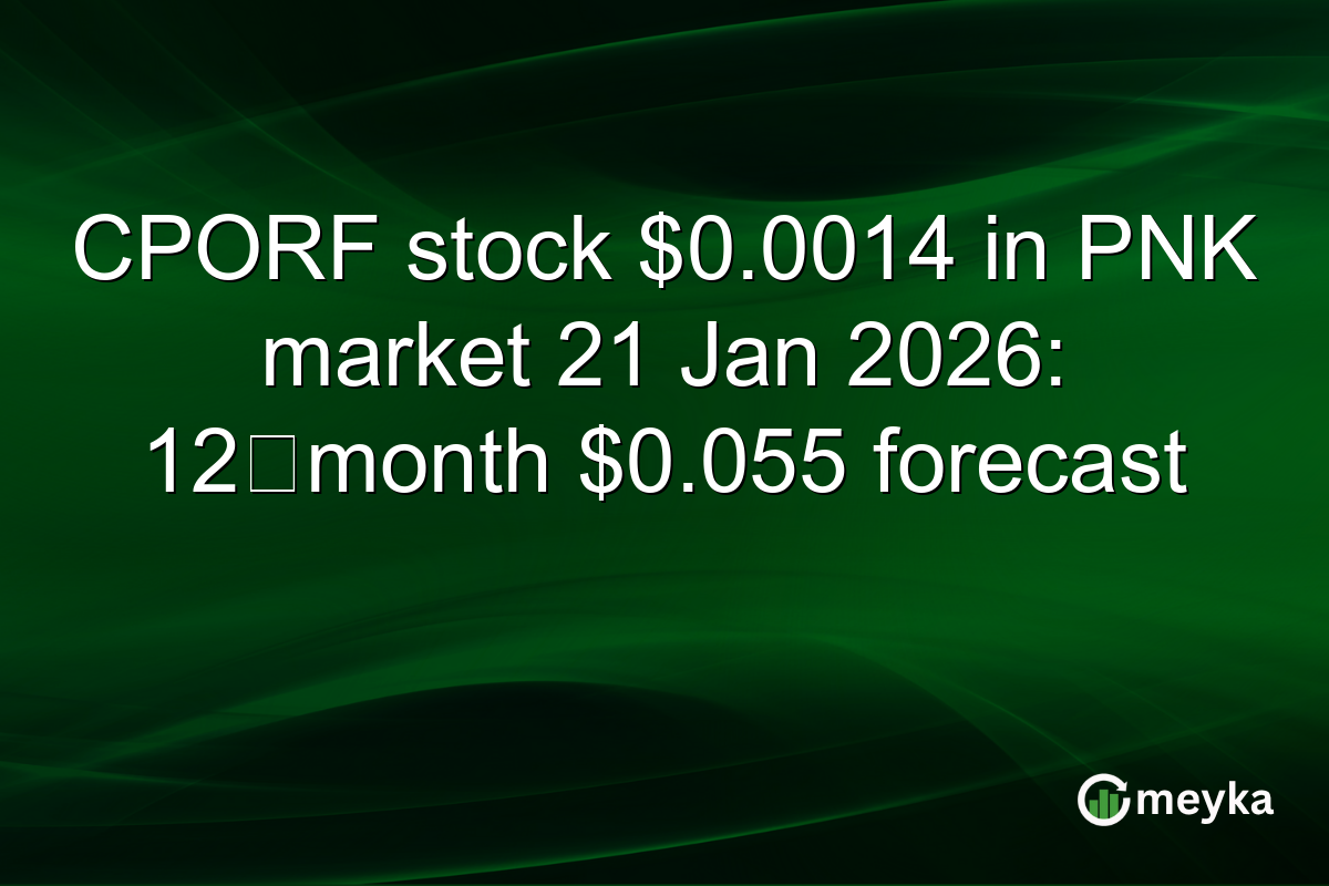 CPORF stock $0.0014 in PNK market 21 Jan 2026: 12‑month $0.055 forecast
