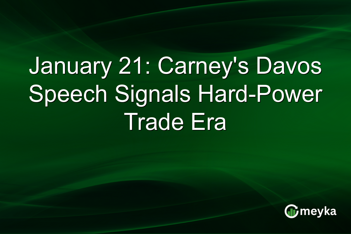 January 21: Carney's Davos Speech Signals Hard-Power Trade Era