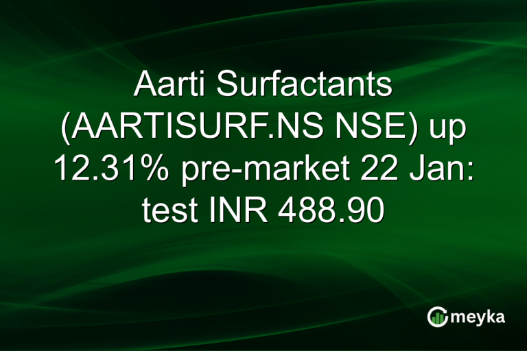 Aarti Surfactants (AARTISURF.NS NSE) up 12.31% pre-market 22 Jan: test INR 488.90