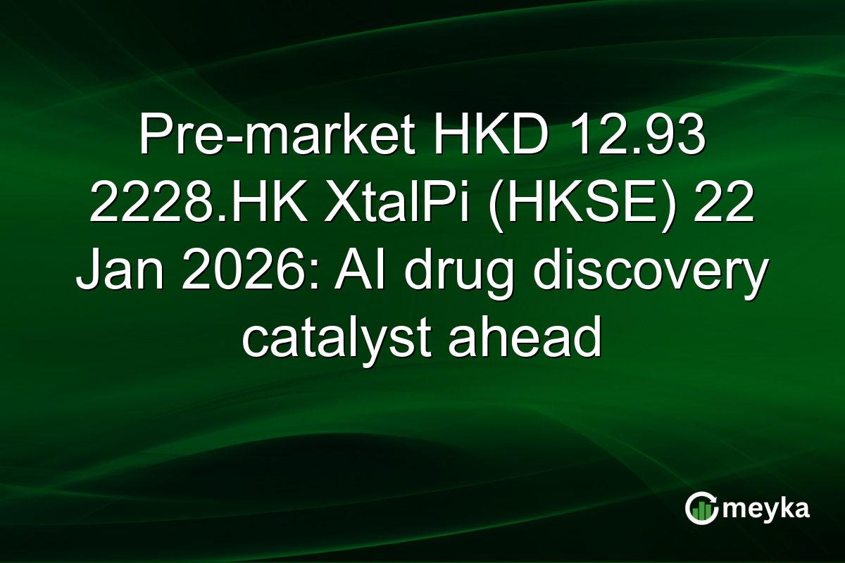 Pre-market HKD 12.93 2228.HK XtalPi (HKSE) 22 Jan 2026: AI drug discovery catalyst ahead