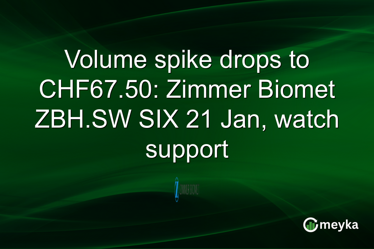 Volume spike drops to CHF67.50: Zimmer Biomet ZBH.SW SIX 21 Jan, watch support