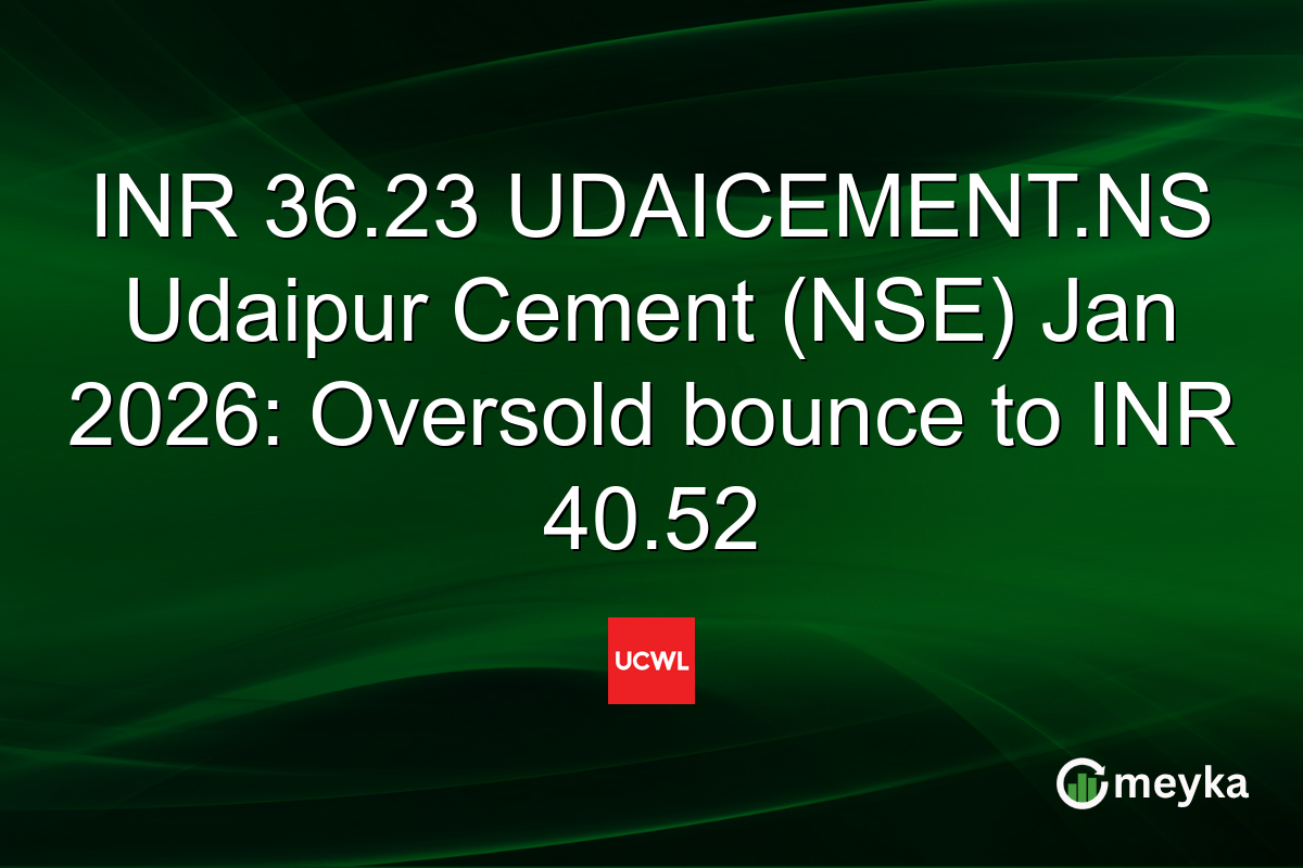 INR 36.23 UDAICEMENT.NS Udaipur Cement (NSE) Jan 2026: Oversold bounce to INR 40.52
