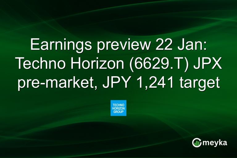 Earnings preview 22 Jan: Techno Horizon (6629.T) JPX pre-market, JPY 1,241 target