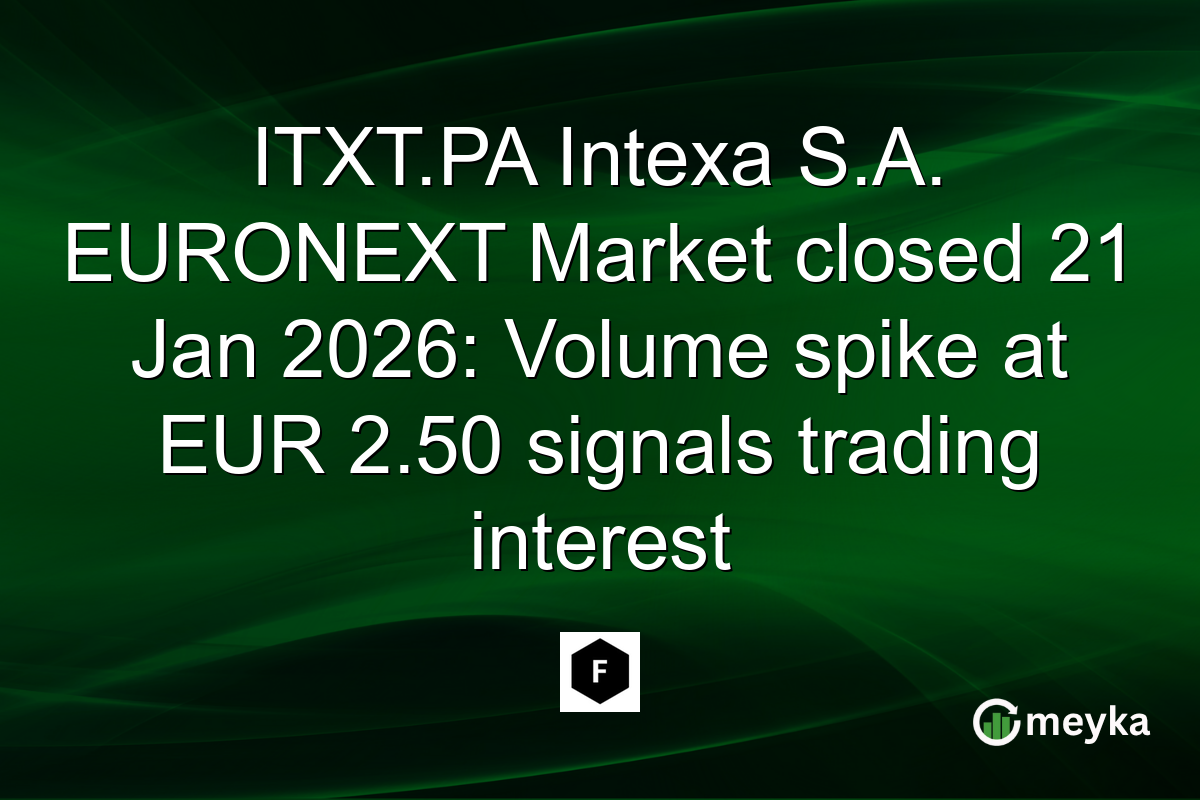 ITXT.PA Intexa S.A. EURONEXT Market closed 21 Jan 2026: Volume spike at EUR 2.50 signals trading interest