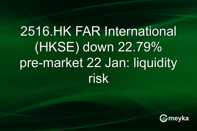 2516.HK FAR International (HKSE) down 22.79% pre-market 22 Jan: liquidity risk