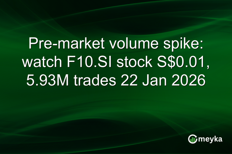 Pre-market volume spike: watch F10.SI stock S$0.01, 5.93M trades 22 Jan 2026