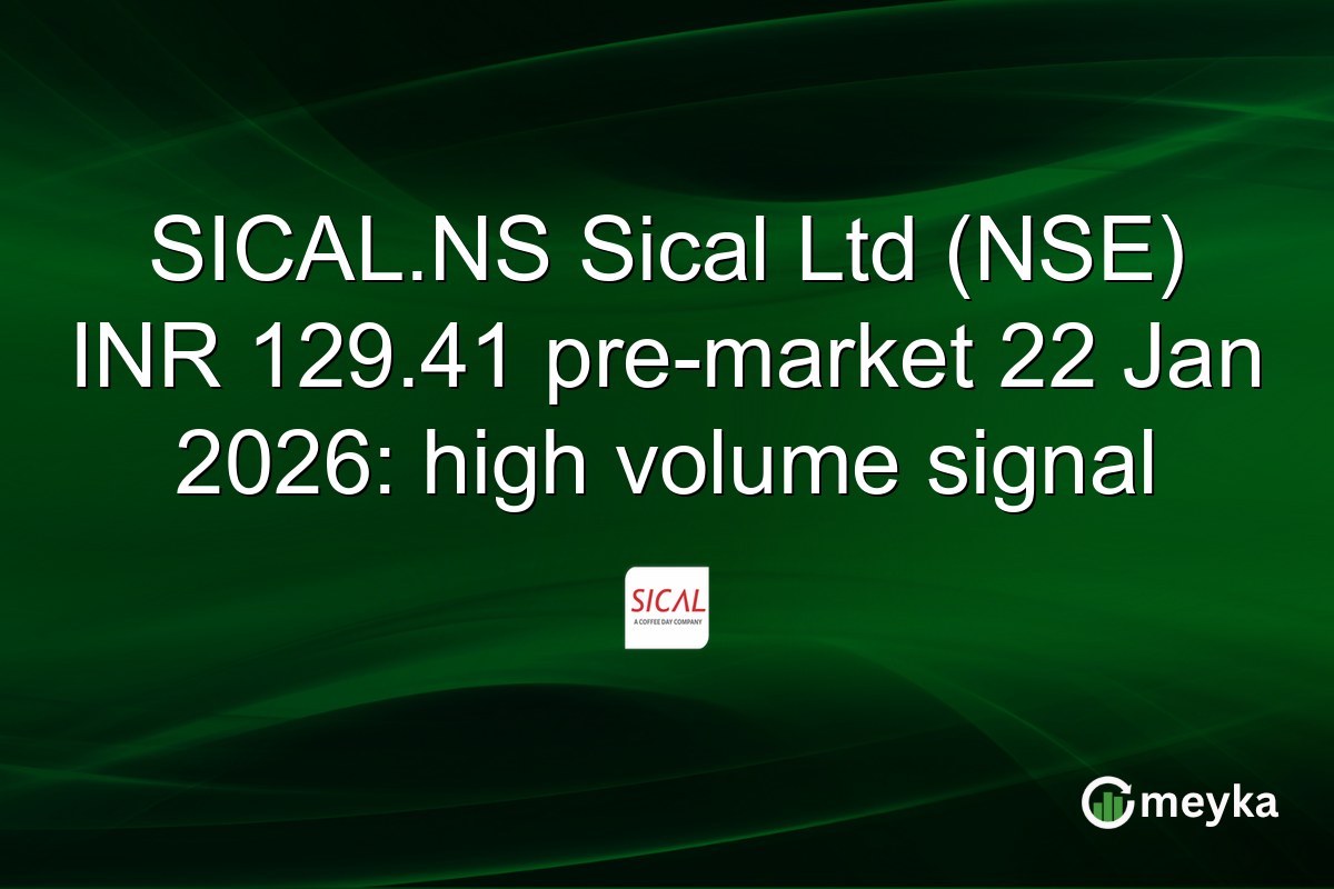 SICAL.NS Sical Ltd (NSE) INR 129.41 pre-market 22 Jan 2026: high volume signal
