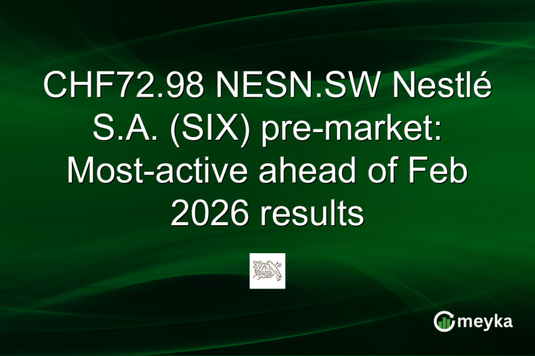 CHF72.98 NESN.SW Nestlé S.A. (SIX) pre-market: Most-active ahead of Feb 2026 results