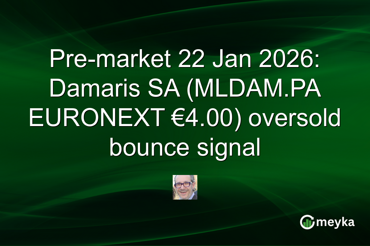 Pre-market 22 Jan 2026: Damaris SA (MLDAM.PA EURONEXT €4.00) oversold bounce signal