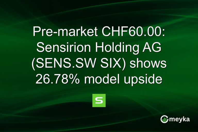Pre-market CHF60.00: Sensirion Holding AG (SENS.SW SIX) shows 26.78% model upside