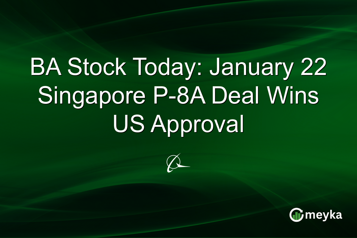 BA Stock Today: January 22 Singapore P-8A Deal Wins US Approval