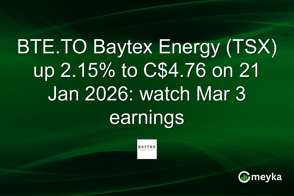 BTE.TO Baytex Energy (TSX) up 2.15% to C$4.76 on 21 Jan 2026: watch Mar 3 earnings