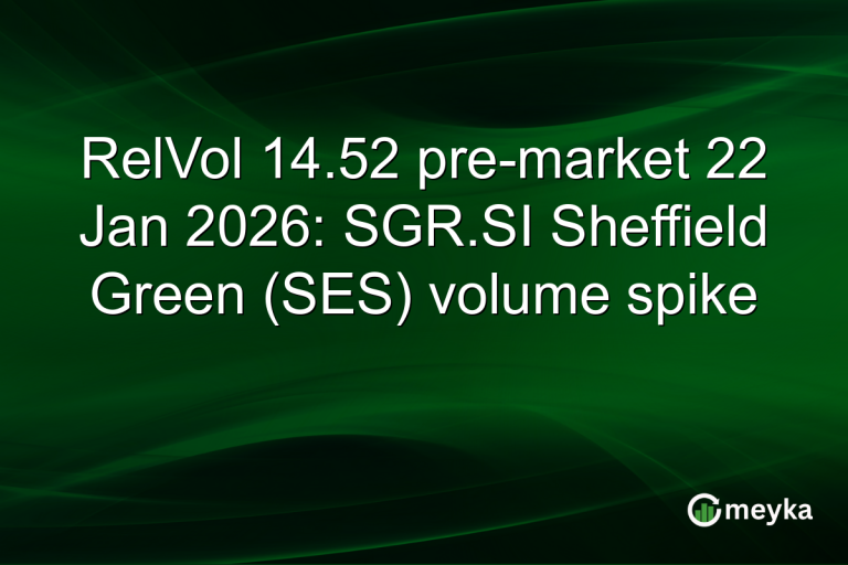 RelVol 14.52 pre-market 22 Jan 2026: SGR.SI Sheffield Green (SES) volume spike