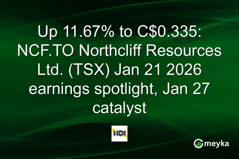 Up 11.67% to C$0.335: NCF.TO Northcliff Resources Ltd. (TSX) Jan 21 2026 earnings spotlight, Jan 27 catalyst