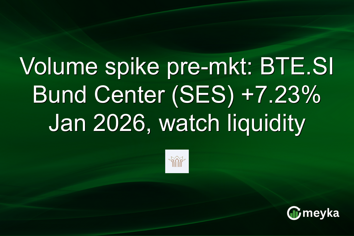 Volume spike pre-mkt: BTE.SI Bund Center (SES) +7.23% Jan 2026, watch liquidity