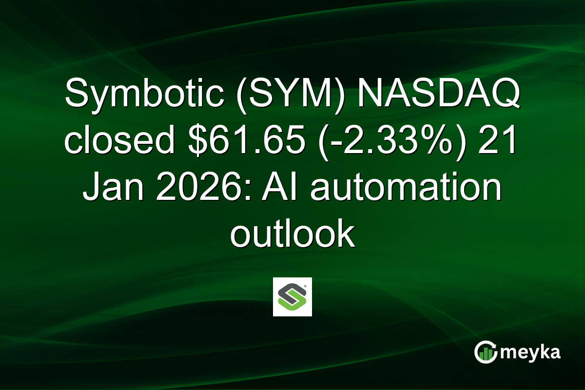 Symbotic (SYM) NASDAQ closed $61.65 (-2.33%) 21 Jan 2026: AI automation outlook