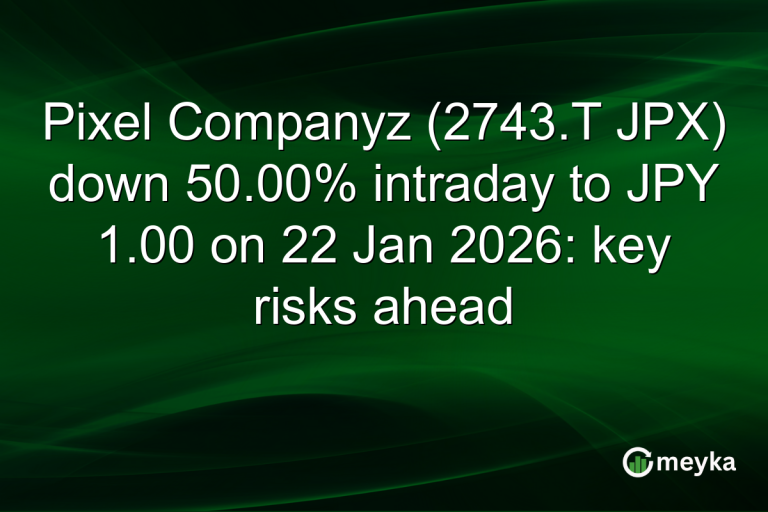 Pixel Companyz (2743.T JPX) down 50.00% intraday to JPY 1.00 on 22 Jan 2026: key risks ahead