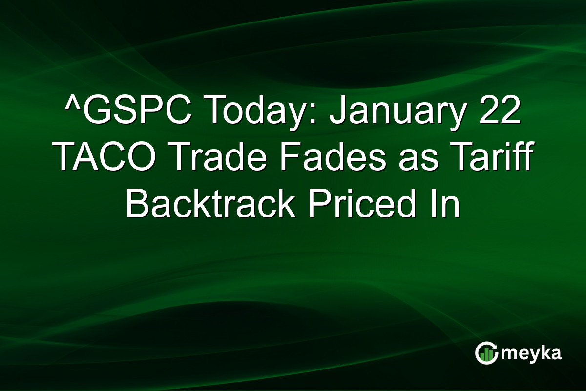 ^GSPC Today: January 22 TACO Trade Fades as Tariff Backtrack Priced In
