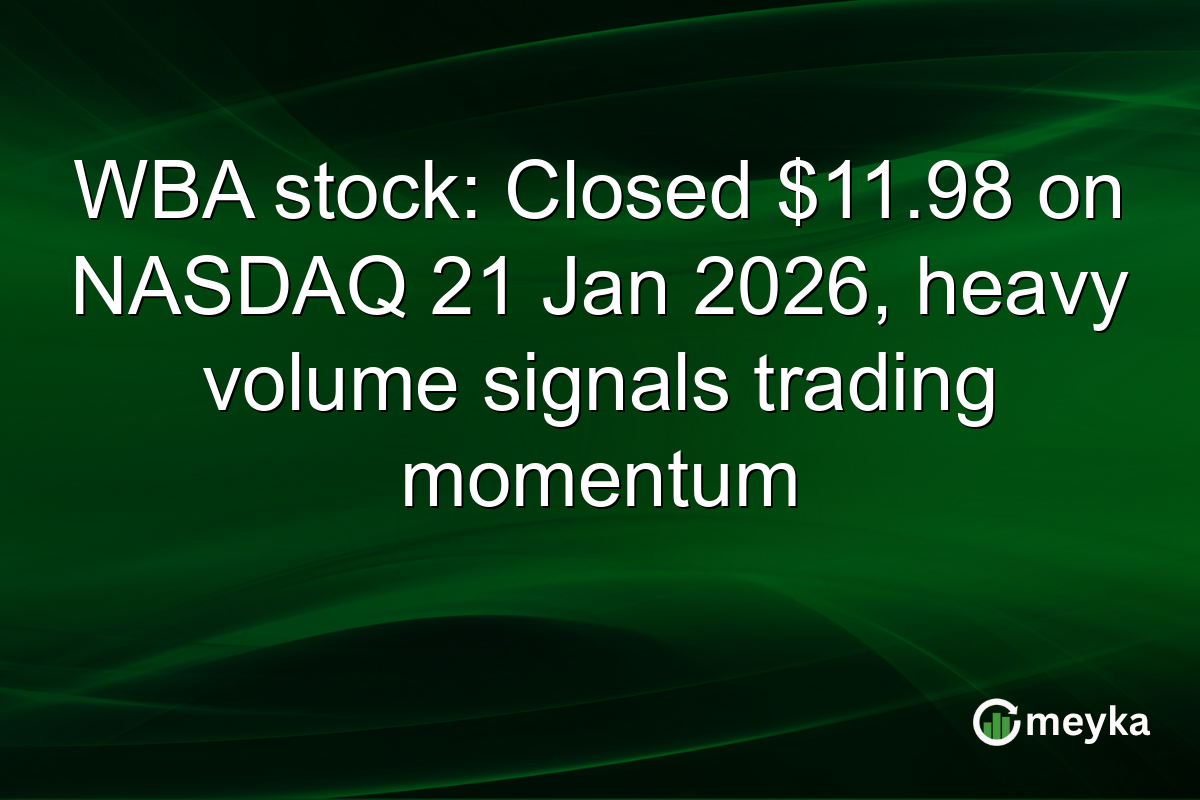 WBA stock: Closed $11.98 on NASDAQ 21 Jan 2026, heavy volume signals trading momentum