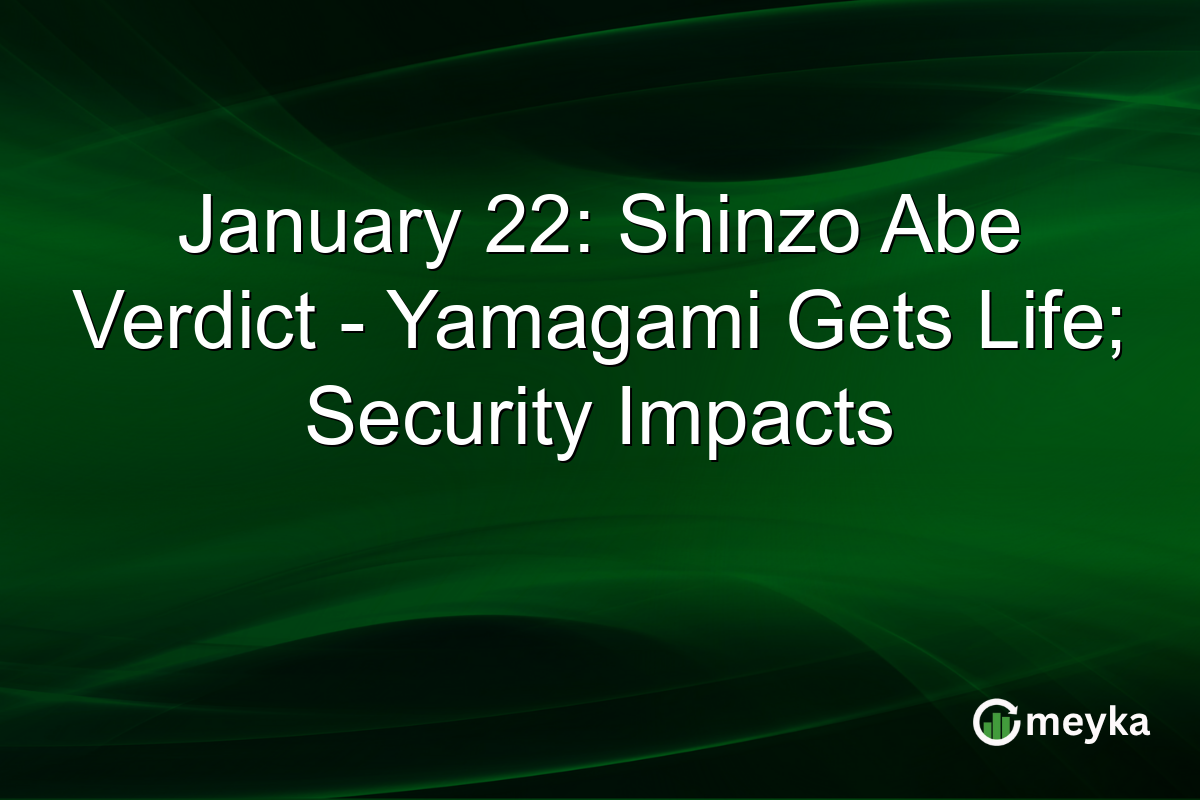 January 22: Shinzo Abe Verdict - Yamagami Gets Life; Security Impacts
