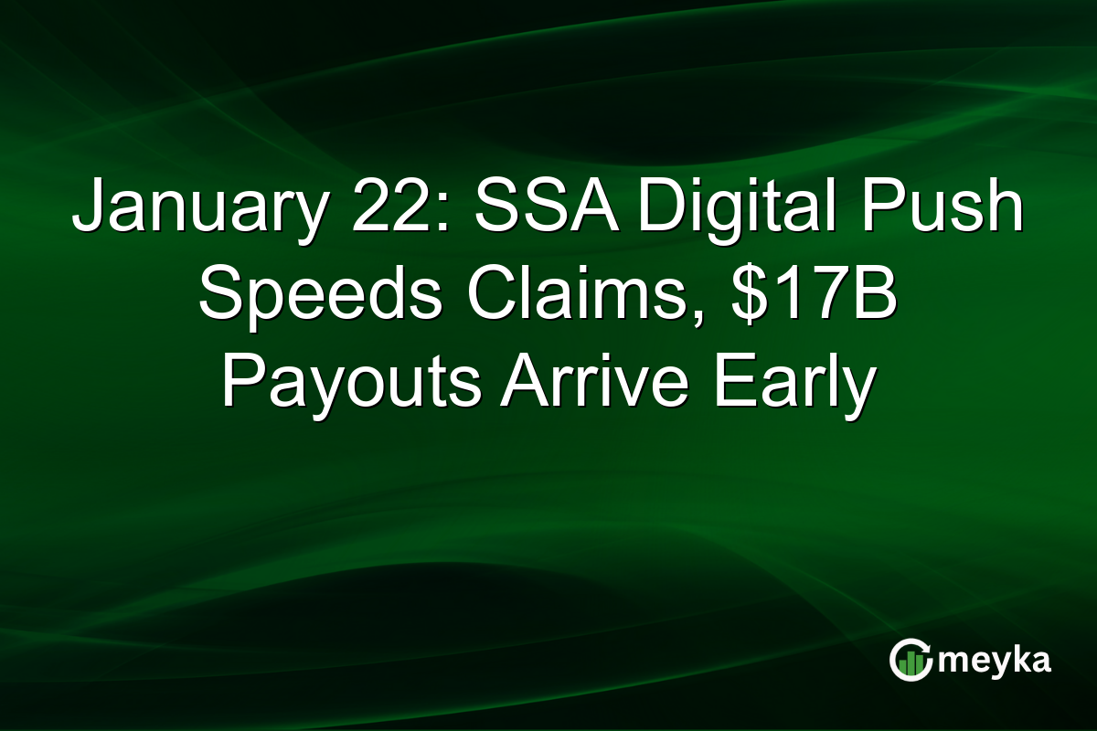 January 22: SSA Digital Push Speeds Claims, $17B Payouts Arrive Early