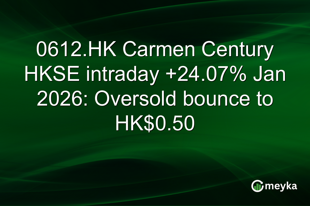 0612.HK Carmen Century HKSE intraday +24.07% Jan 2026: Oversold bounce to HK$0.50
