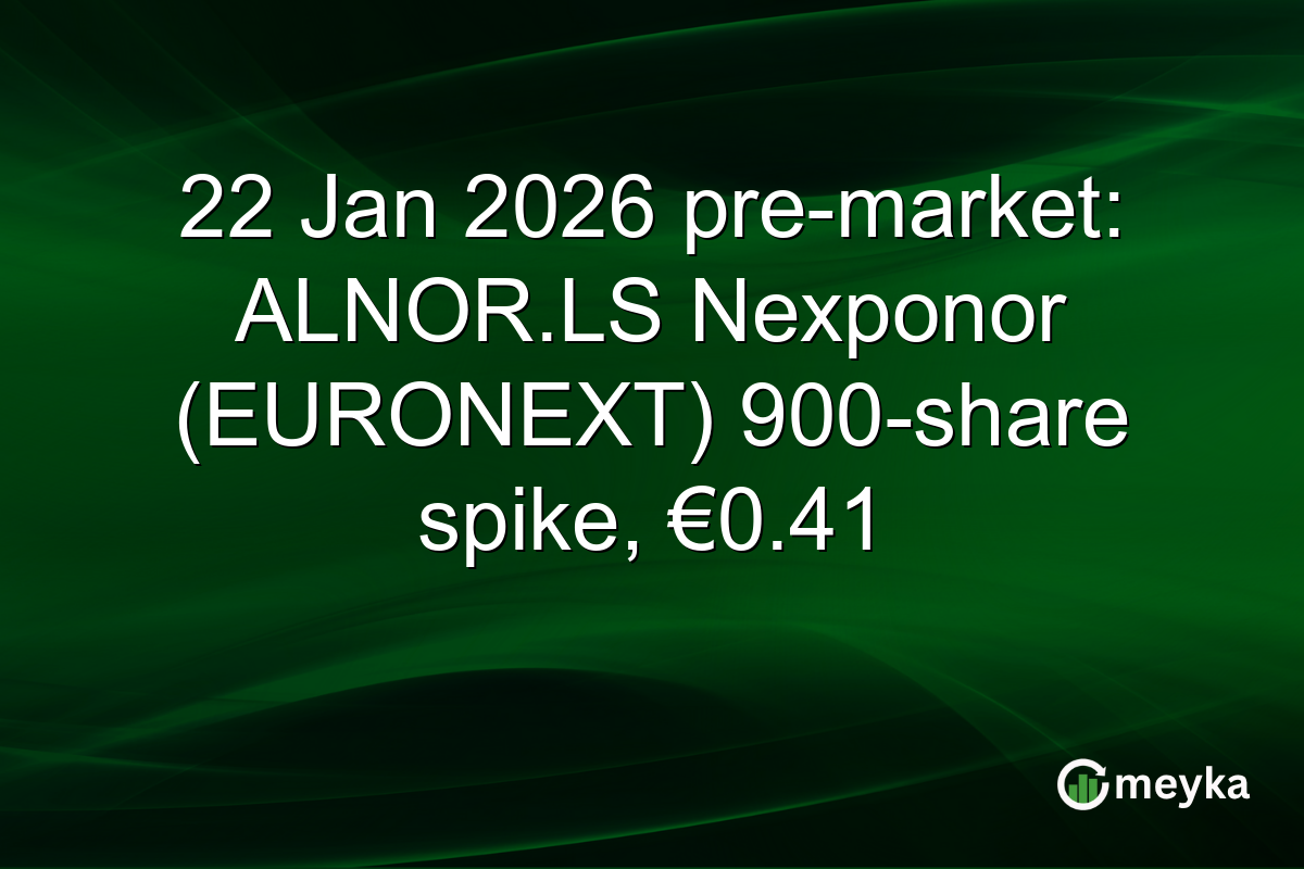 22 Jan 2026 pre-market: ALNOR.LS Nexponor (EURONEXT) 900-share spike, €0.41