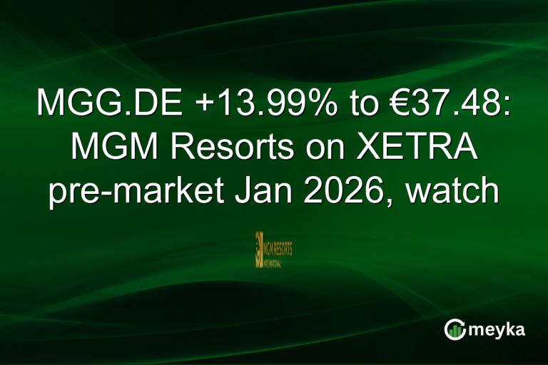 MGG.DE +13.99% to €37.48: MGM Resorts on XETRA pre-market Jan 2026, watch