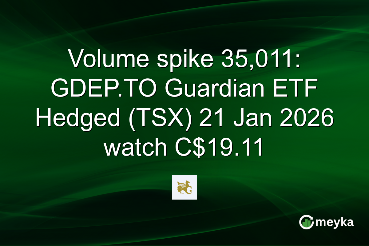 Volume spike 35,011: GDEP.TO Guardian ETF Hedged (TSX) 21 Jan 2026 watch C$19.11