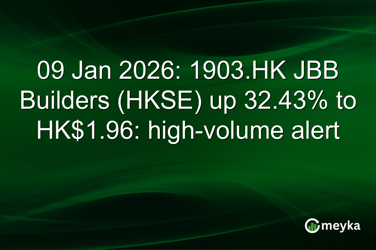 09 Jan 2026: 1903.HK JBB Builders (HKSE) up 32.43% to HK$1.96: high-volume alert