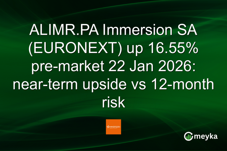 ALIMR.PA Immersion SA (EURONEXT) up 16.55% pre-market 22 Jan 2026: near-term upside vs 12-month risk