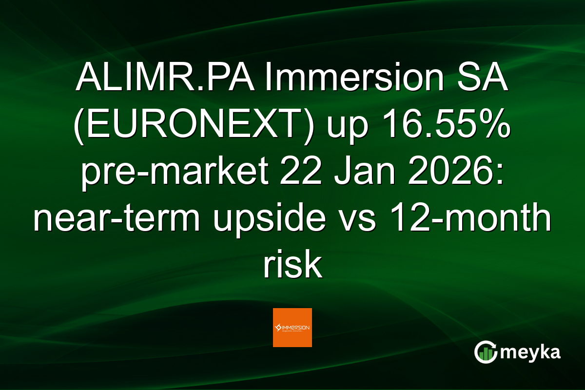 ALIMR.PA Immersion SA (EURONEXT) up 16.55% pre-market 22 Jan 2026: near-term upside vs 12-month risk