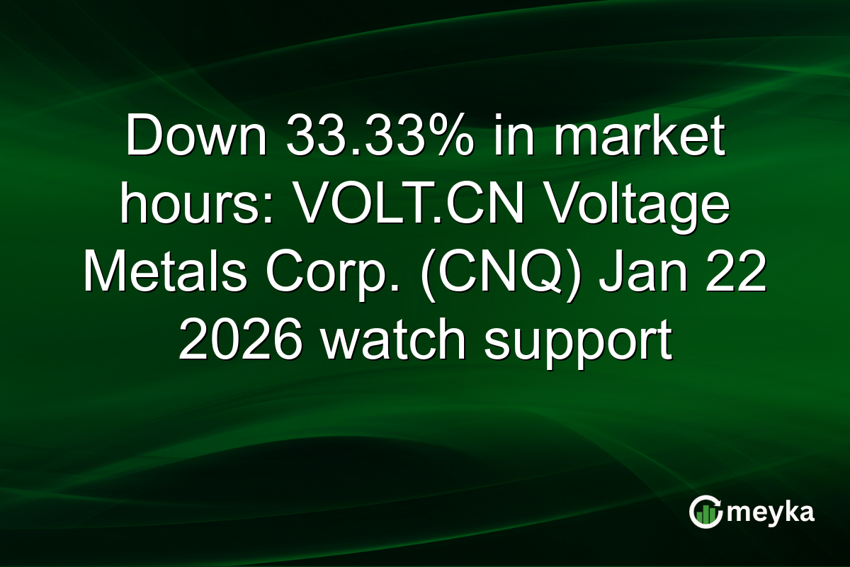 Down 33.33% in market hours: VOLT.CN Voltage Metals Corp. (CNQ) Jan 22 2026 watch support