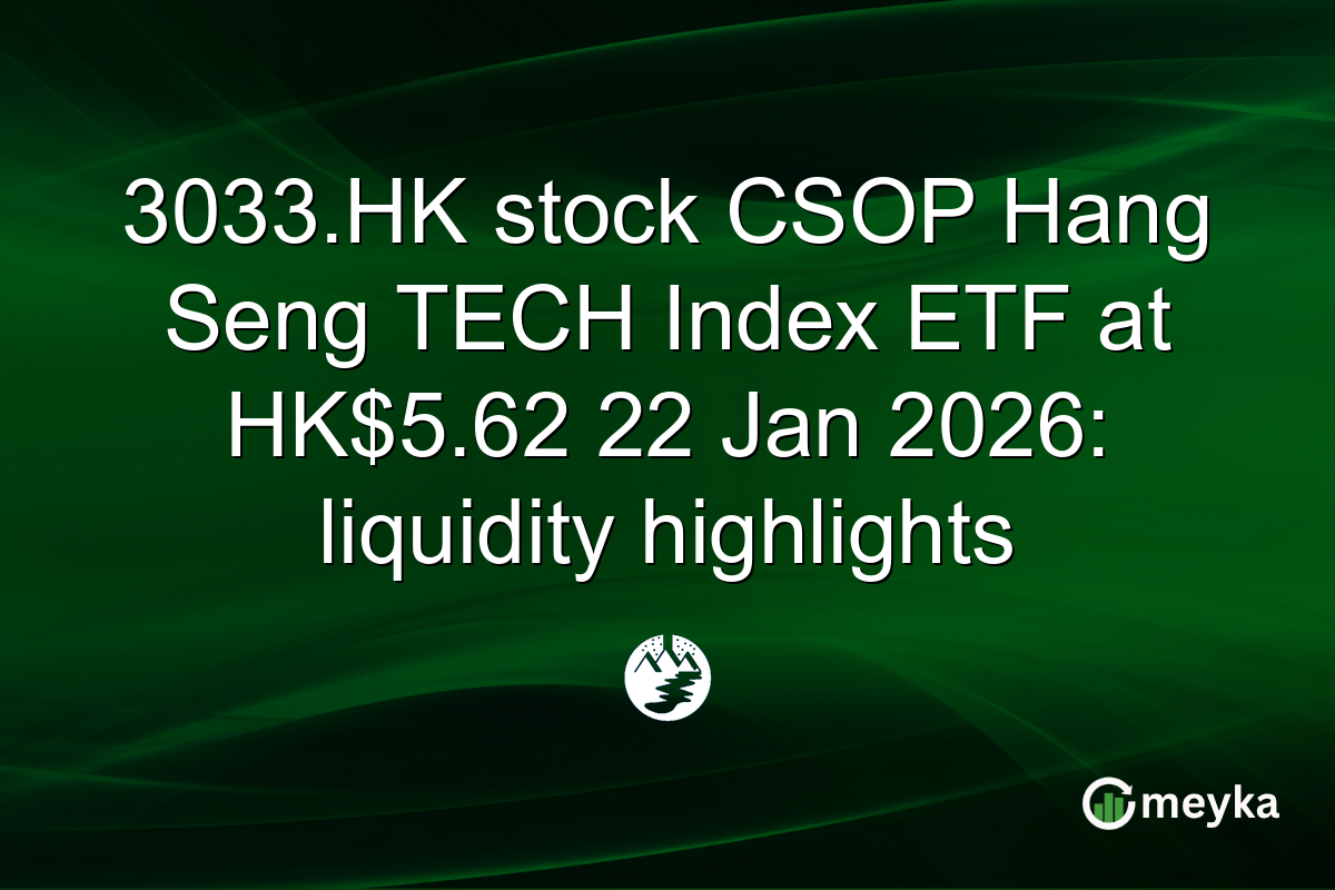3033.HK stock CSOP Hang Seng TECH Index ETF at HK$5.62 22 Jan 2026: liquidity highlights