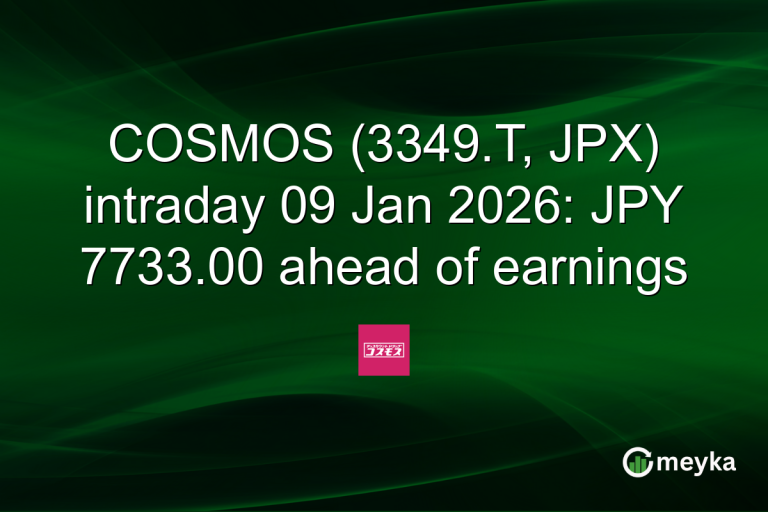 COSMOS (3349.T, JPX) intraday 09 Jan 2026: JPY 7733.00 ahead of earnings