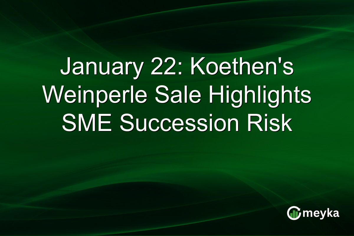 January 22: Koethen's Weinperle Sale Highlights SME Succession Risk