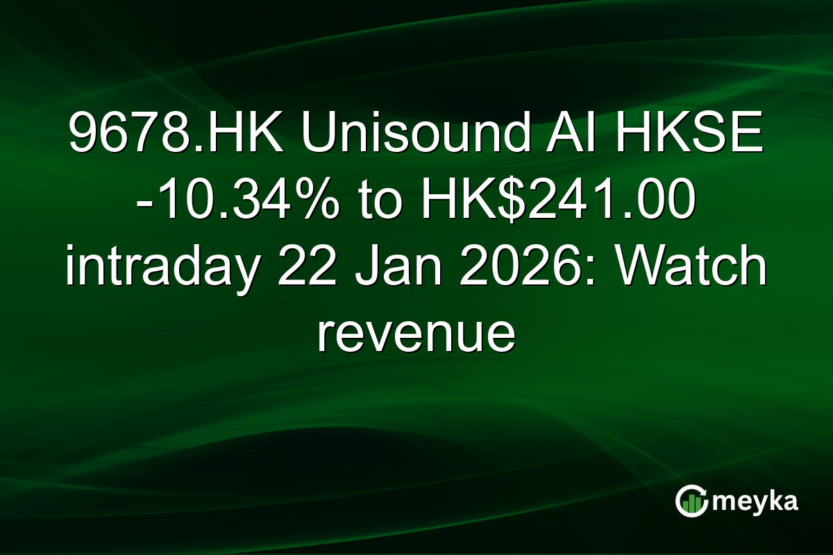 9678.HK Unisound AI HKSE -10.34% to HK$241.00 intraday 22 Jan 2026: Watch revenue