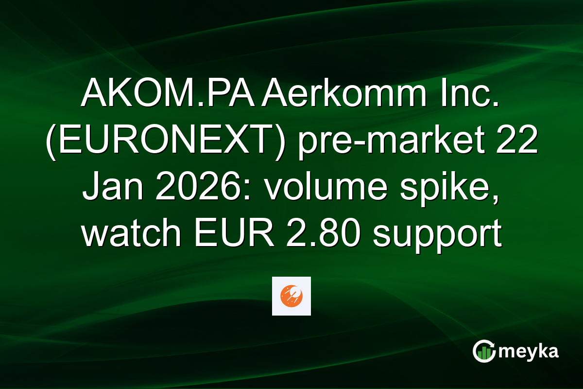 AKOM.PA Aerkomm Inc. (EURONEXT) pre-market 22 Jan 2026: volume spike, watch EUR 2.80 support