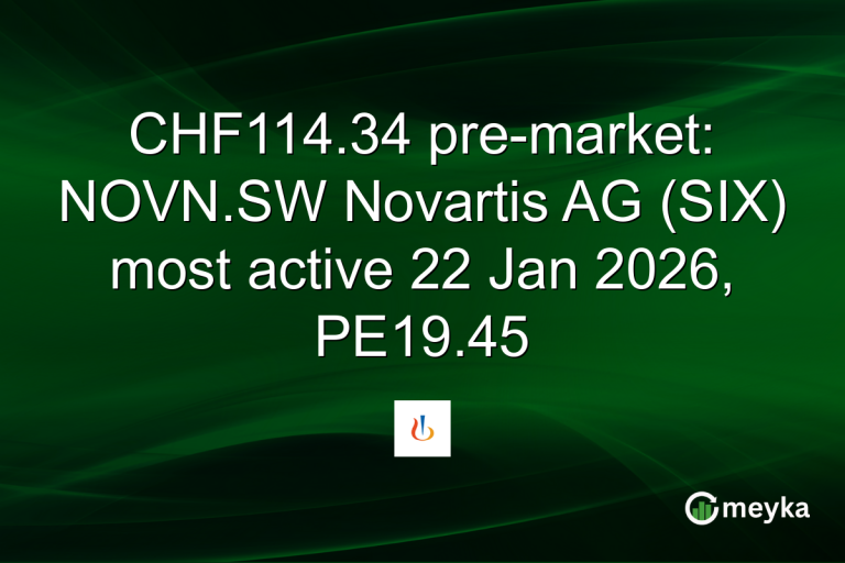 CHF114.34 pre-market: NOVN.SW Novartis AG (SIX) most active 22 Jan 2026, PE19.45