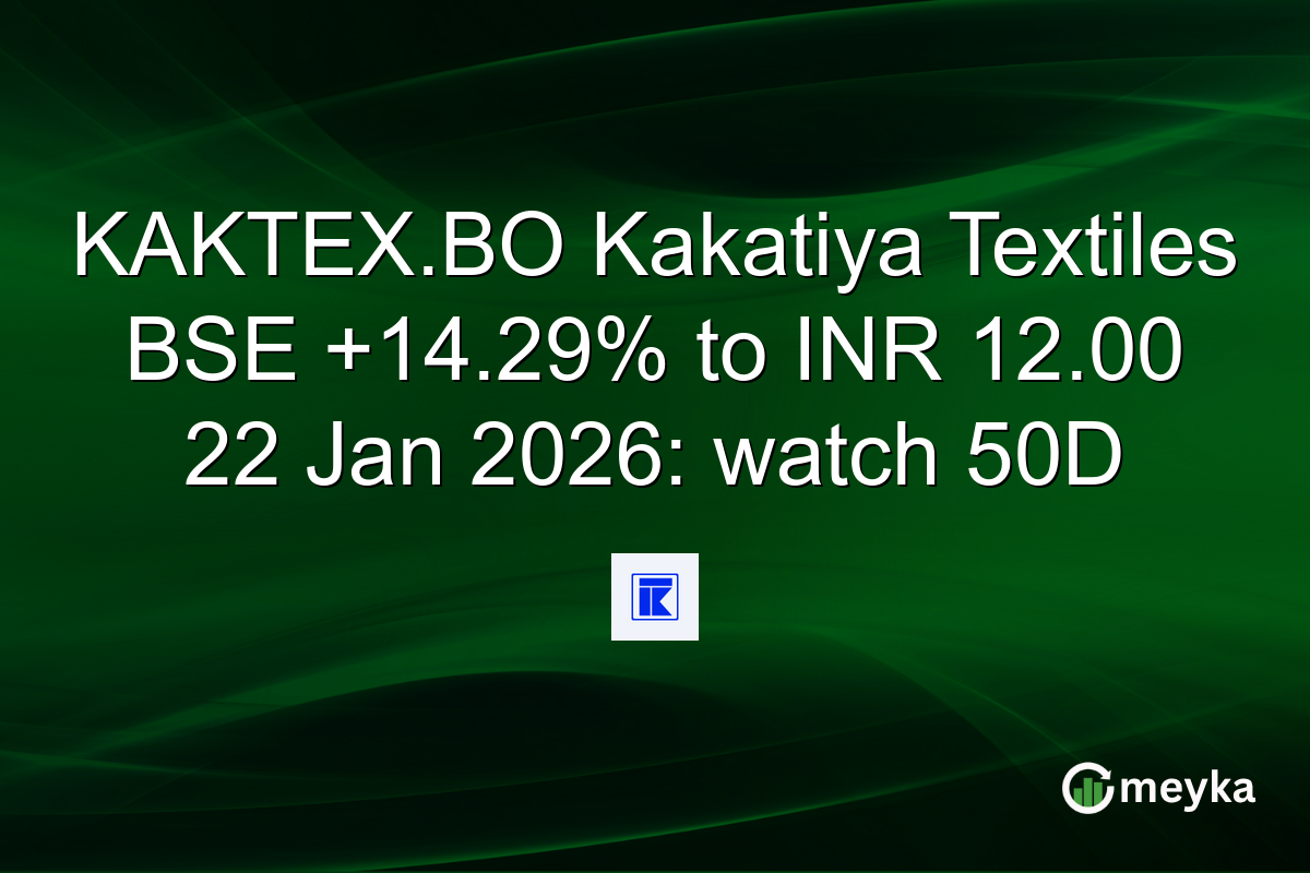 KAKTEX.BO Kakatiya Textiles BSE +14.29% to INR 12.00 22 Jan 2026: watch 50D