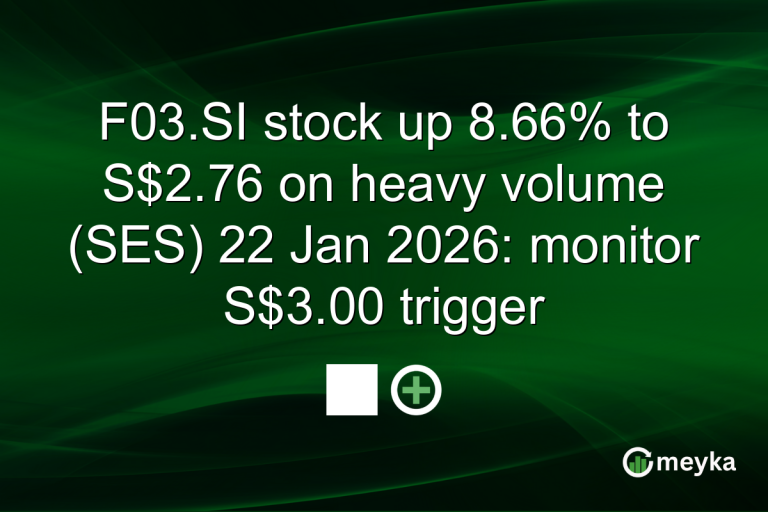 F03.SI stock up 8.66% to S$2.76 on heavy volume (SES) 22 Jan 2026: monitor S$3.00 trigger