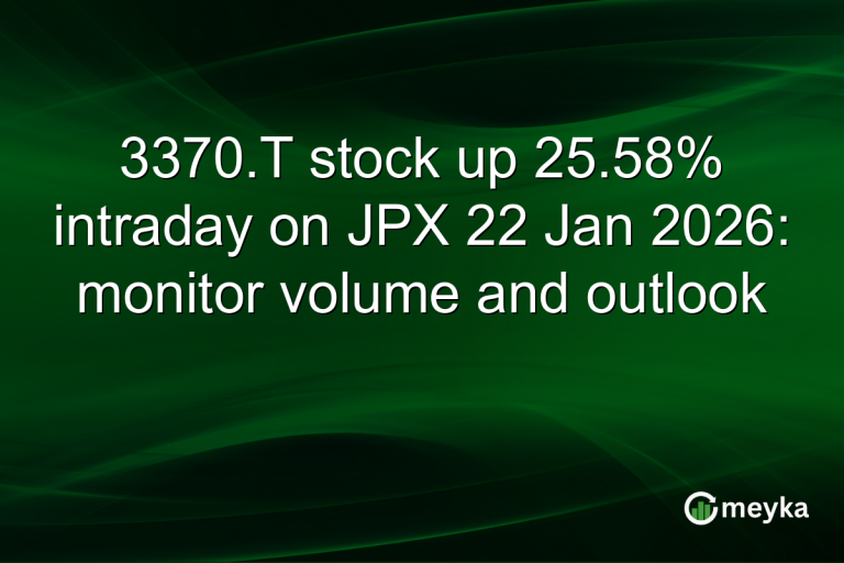 3370.T stock up 25.58% intraday on JPX 22 Jan 2026: monitor volume and outlook