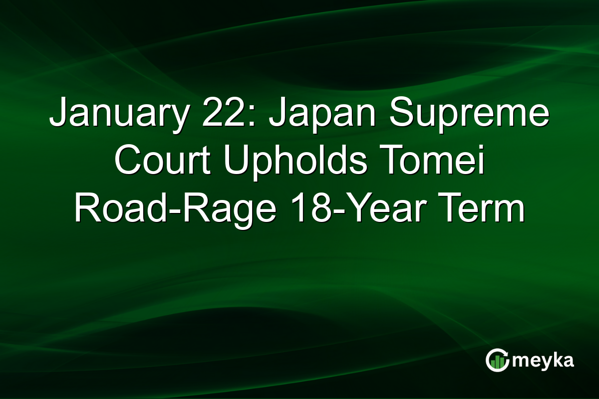 January 22: Japan Supreme Court Upholds Tomei Road-Rage 18-Year Term