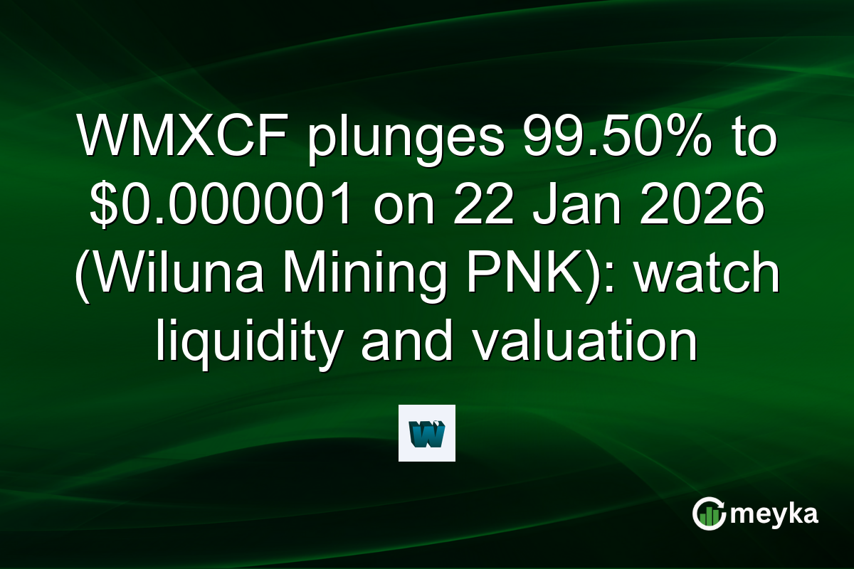 WMXCF plunges 99.50% to $0.000001 on 22 Jan 2026 (Wiluna Mining PNK): watch liquidity and valuation