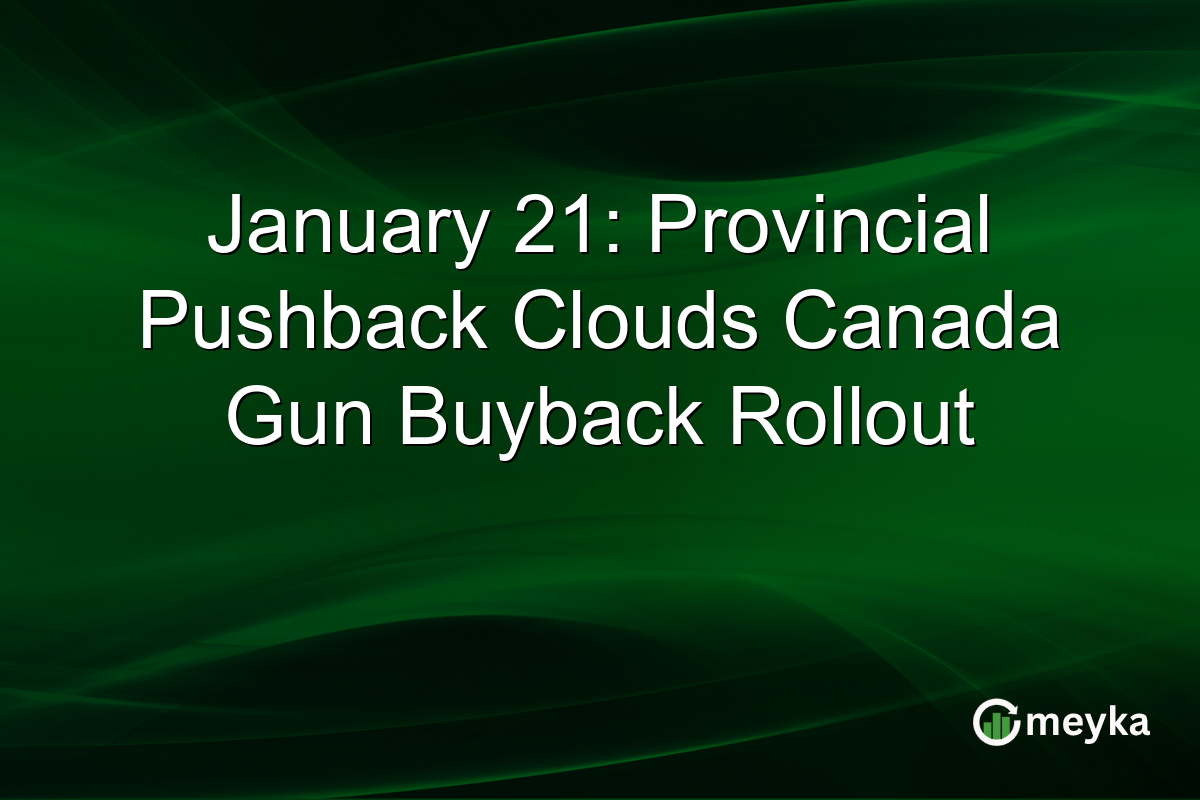 January 21: Provincial Pushback Clouds Canada Gun Buyback Rollout