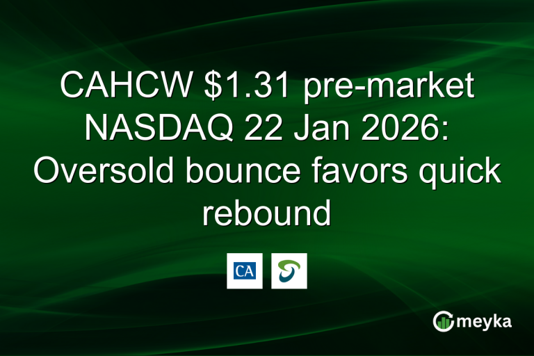 CAHCW $1.31 pre-market NASDAQ 22 Jan 2026: Oversold bounce favors quick rebound