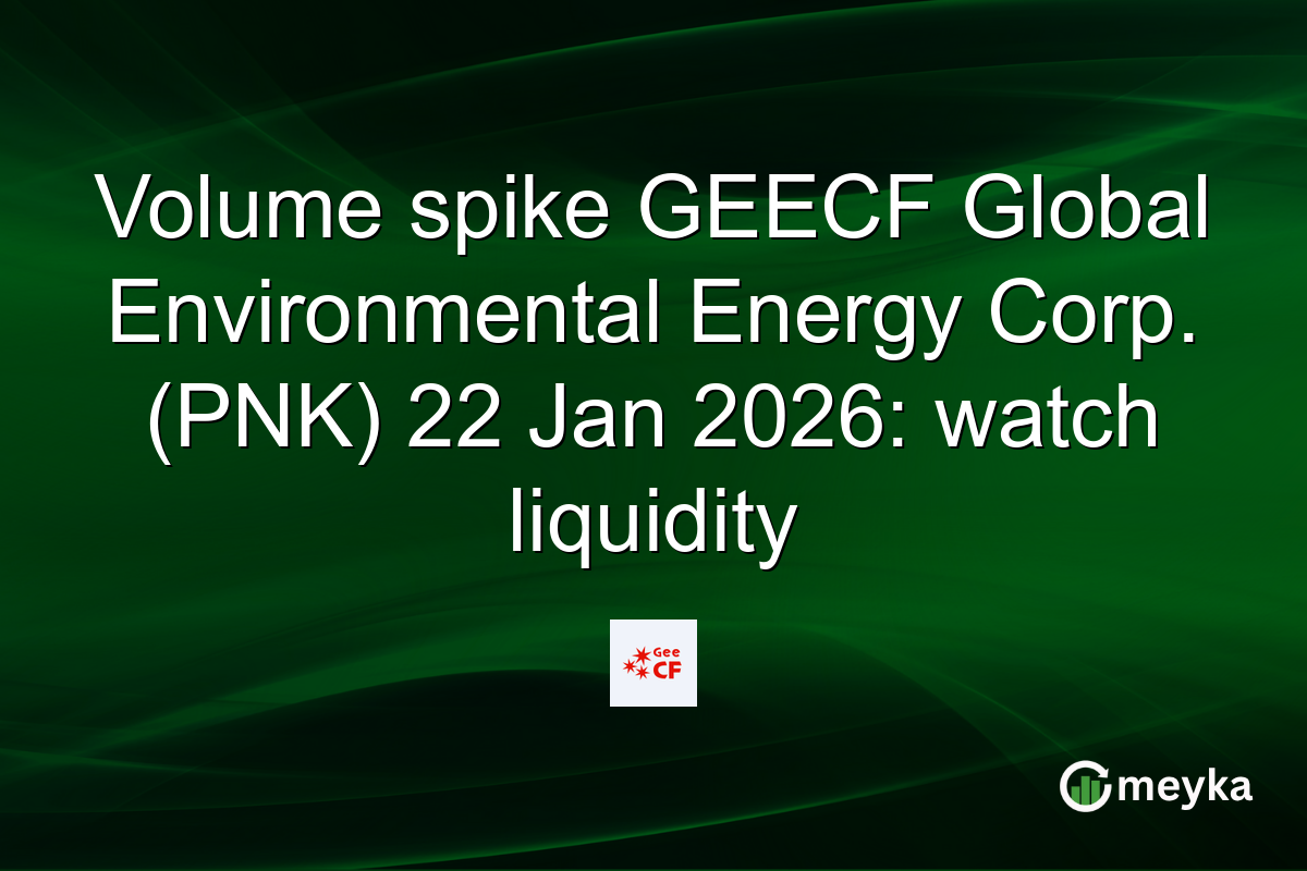 Volume spike GEECF Global Environmental Energy Corp. (PNK) 22 Jan 2026: watch liquidity