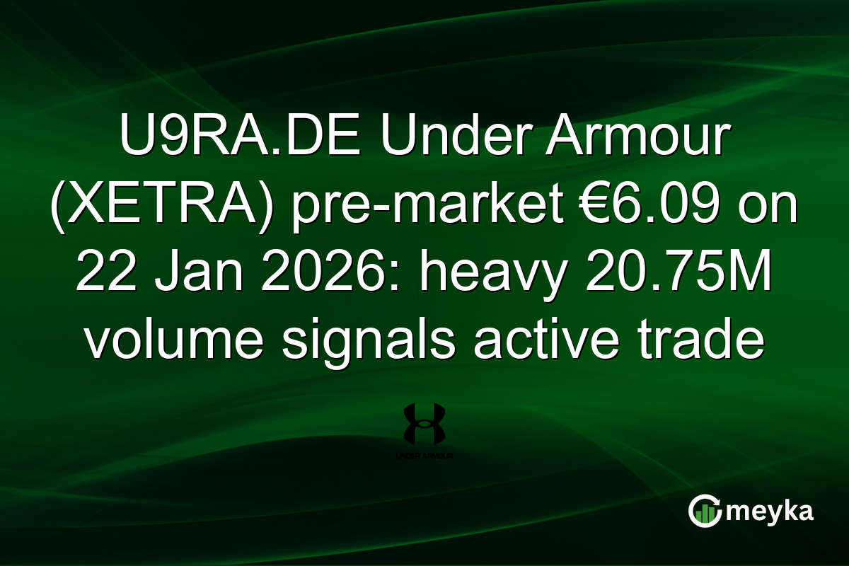 U9RA.DE Under Armour (XETRA) pre-market €6.09 on 22 Jan 2026: heavy 20.75M volume signals active trade