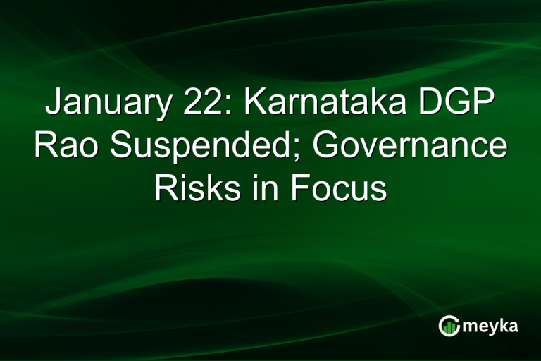 January 22: Karnataka DGP Rao Suspended; Governance Risks in Focus